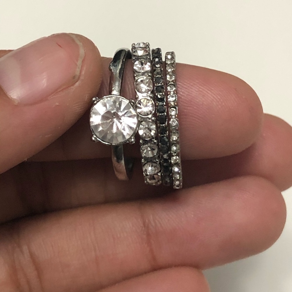 Silver Rings Set of 4, Size 10